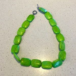 Green turquoise chocker necklace - custom made from the Honolulu flea market